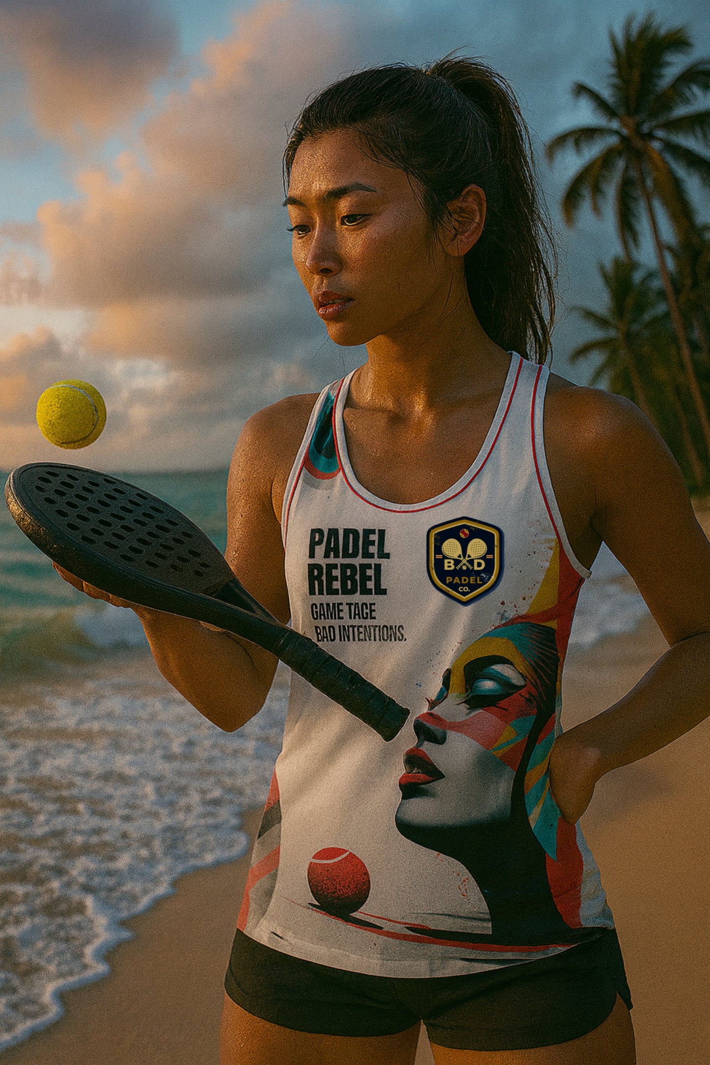 PADEL REBEL. GAME FACE. BAD INTENTIONS. TANK TOP