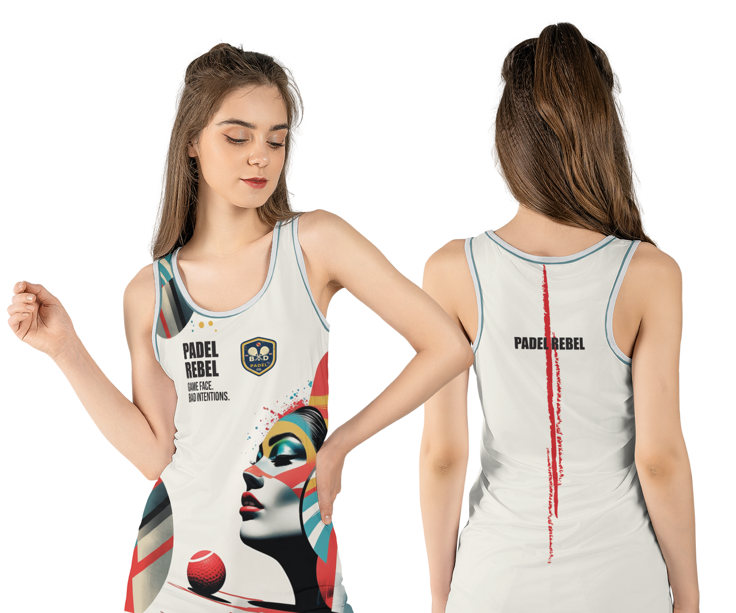 PADEL REBEL. GAME FACE. BAD INTENTIONS. TANK TOP