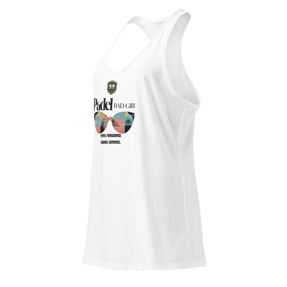 Eyes Forward. Chaos Coming - Padel Racerback Tank.