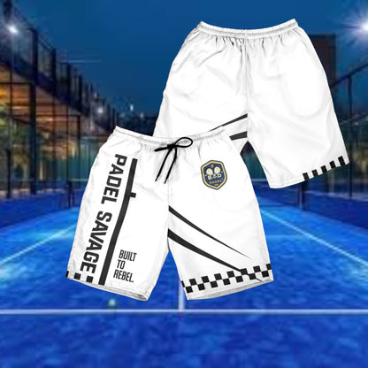 PADEL SAVAGE / BUILT TO REBEL / SHORTS – Men's Padel Shorts, product view 3 by Bad Padel Co