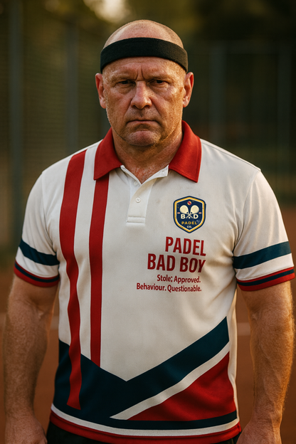 Men's Padel Polo Shirt — Style Approved, Behaviour Questionable (White…