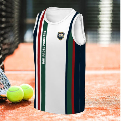 BAD PADEL MANNERS - Sleeveless Tank Top – Men's Padel Tank Top, product view 1 by Bad Padel Co
