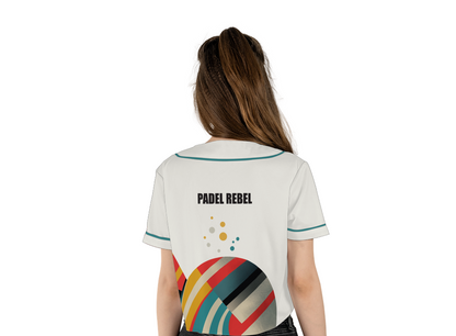 PADEL REBEL - GAME FACE BAD INTENTIONS - CROP TOP – Women's Padel Crop Top, product view 3 by Bad Padel Co