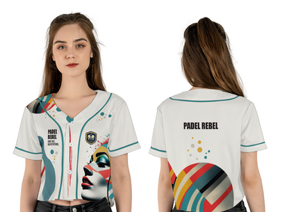 PADEL REBEL - GAME FACE BAD INTENTIONS - CROP TOP – Women's Padel Crop Top, product view 4 by Bad Padel Co