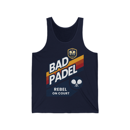 BAD PADEL TANK - Rebel on Court - Light Weight F – Men's Padel Tank Top, product view 2 by Bad Padel Co