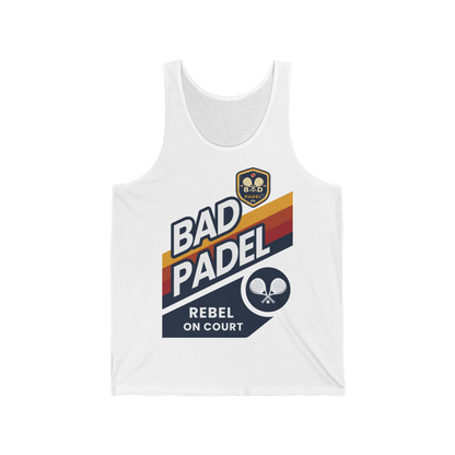 BAD PADEL TANK - Rebel on Court - Light Weight F – Men's Padel Tank Top, product view 3 by Bad Padel Co
