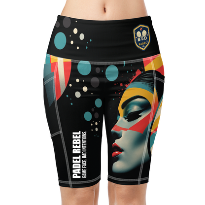 PADEL REBEL - GAME FACE. BAD INTENTIONS / WOMEN'S SHORTS – Women's Padel Shorts, product view 1 by Bad Padel Co