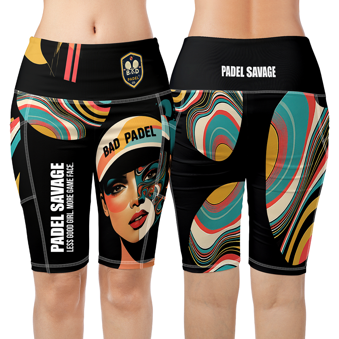 PADEL SAVAGE. LESS GOOD GIRL. MORE GAME FACE. SHORTS
