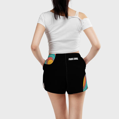 PADEL SAVAGE. LESS GOOD GIRL. MORE GAME FACE. – Women's Padel Shorts, product view 2 by Bad Padel Co