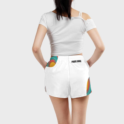 Women's Padel Shorts, white by Bad Padel Co