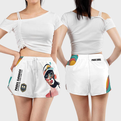 Women's Padel Shorts, white by Bad Padel Co