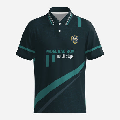 PADEL BAD BOY NO PIT STOPS - Light Weight Polo – Men's Padel Polo Shirt, product view 2 by Bad Padel Co