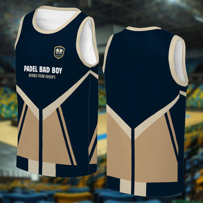 PADEL BAD BOY - BANNED FROM GROUPS - Sleeveless Tank Top – Men's Padel Tank Top, product view 2 by Bad Padel Co