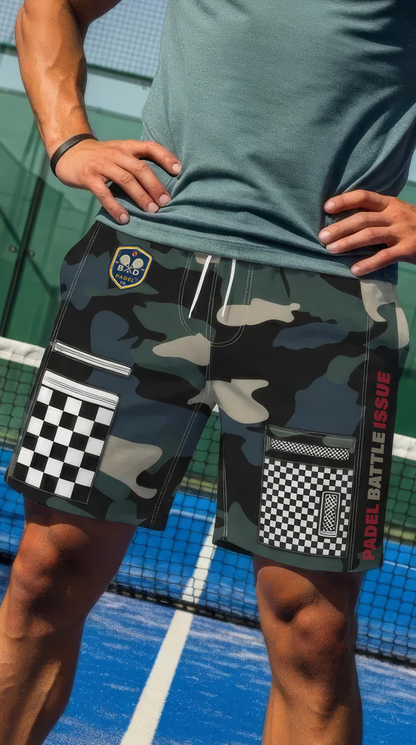 PADEL BATTLE ISSUE SHORTS – Men's Padel Shorts, product view 2 by Bad Padel Co