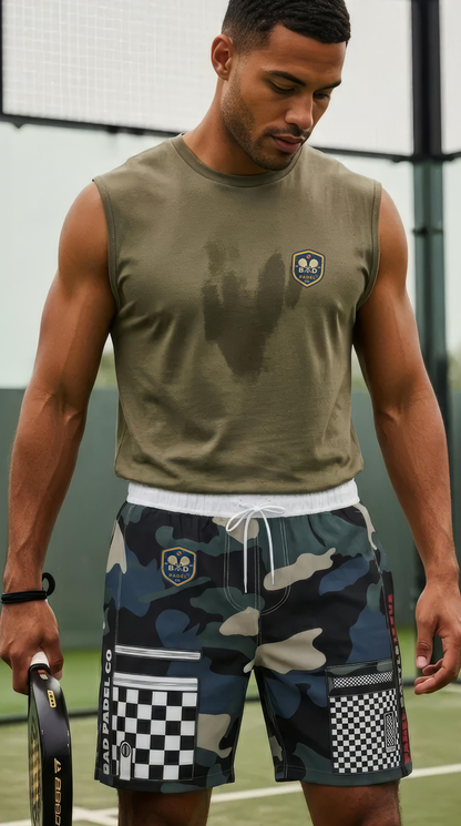 PADEL BATTLE ISSUE SHORTS – Men's Padel Shorts, product view 1 by Bad Padel Co
