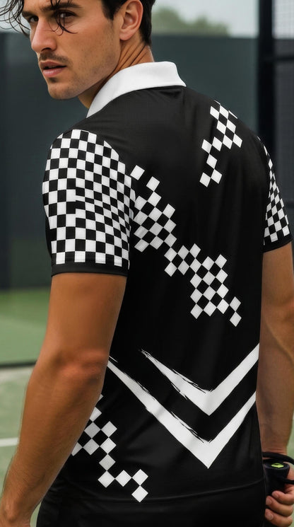 Padel Savage - "No Mercy" Polo – Men's Padel Polo Shirt, product view 3 by Bad Padel Co