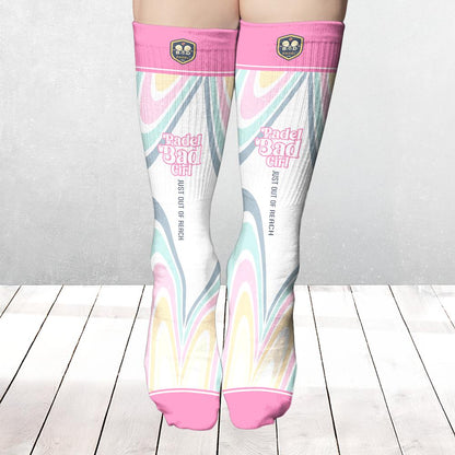 PADEL SMASH SOCKS / PADEL BAD GIRL – Padel Socks, product view 2 by Bad Padel Co