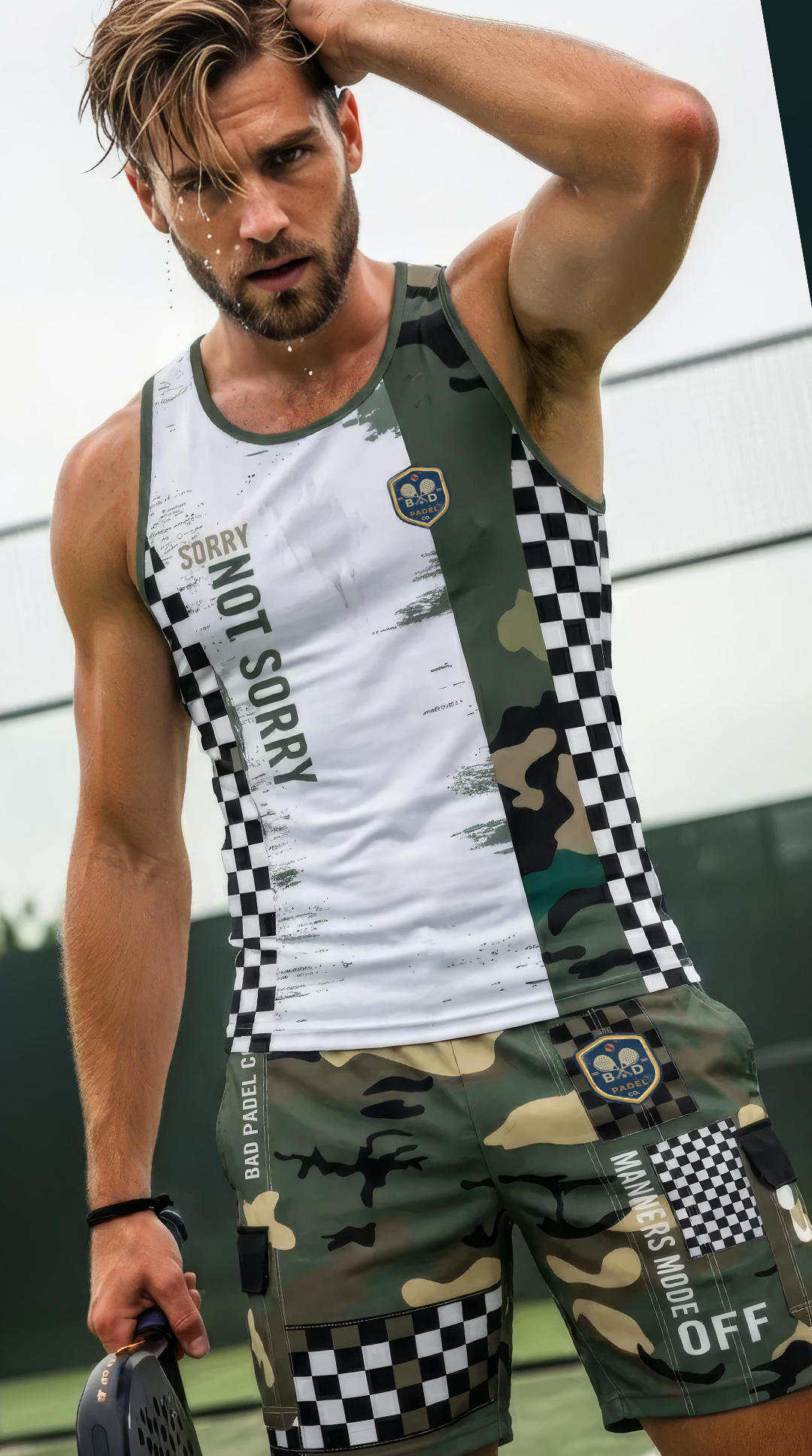 SORRY. NOT SORRY. CAMO VEST
