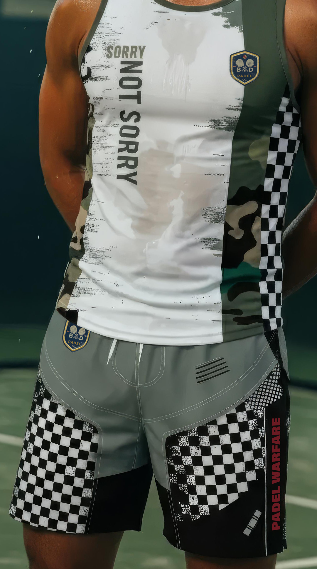 SORRY. NOT SORRY. CAMO VEST