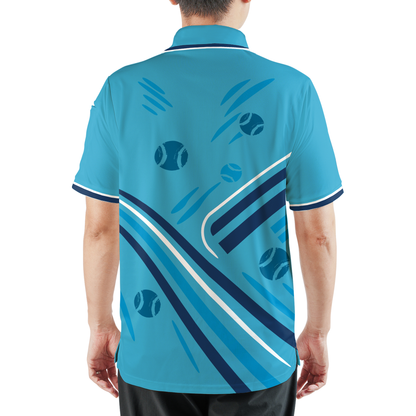 PADEL REBEL, "UNCOACHABLE" – Men's Padel Polo Shirt, product view 3 by Bad Padel Co