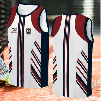 REBEL ON COURT - UNCOACHABLE - Sleeveless Tank Top – Men's Padel Tank Top, product view 3 by Bad Padel Co