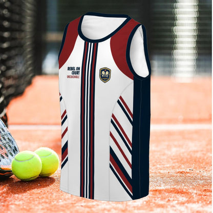 REBEL ON COURT - UNCOACHABLE - Sleeveless Tank Top – Men's Padel Tank Top, product view 1 by Bad Padel Co