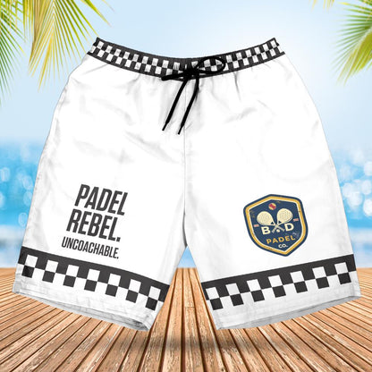 PADEL REBEL - UNCOUCHABLE / SHORTS – Men's Padel Shorts, product view 3 by Bad Padel Co