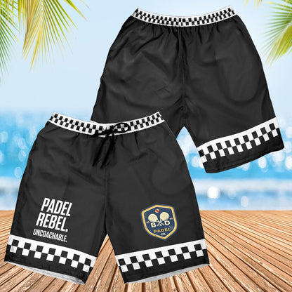 PADEL REBEL - UNCOUCHABLE / SHORTS – Men's Padel Shorts, product view 4 by Bad Padel Co