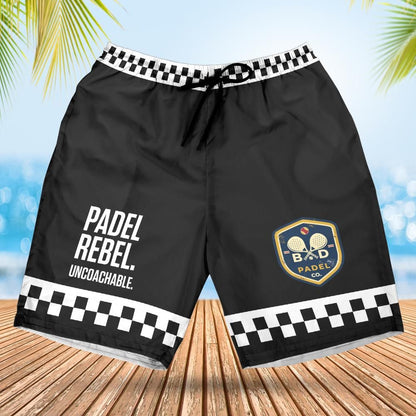 PADEL REBEL - UNCOUCHABLE / SHORTS – Men's Padel Shorts, product view 2 by Bad Padel Co