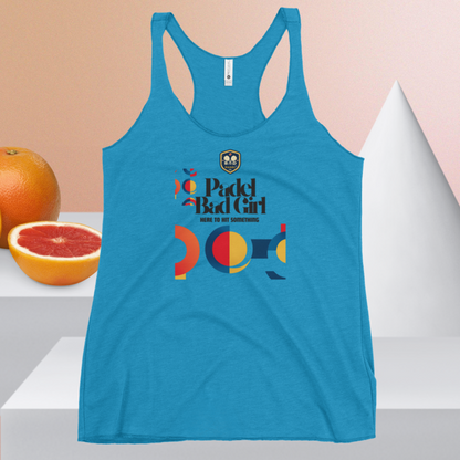 Here to Hit Something - Padel Bad Girl - Racerback Tank Top – Women's Padel Tank Top, product view 1 by Bad Padel Co