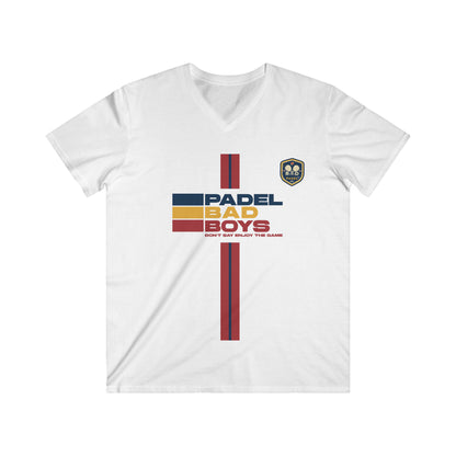 "Don't Say Enjoy the Game" - Padel Bad Boys Light Weight V-Neck – Men's Padel Tank Top, product view 2 by Bad Padel Co