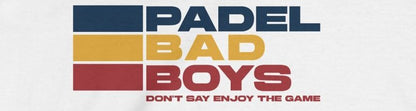 "Don't Say Enjoy the Game" - Padel Bad Boys Light Weight V-Neck – Men's Padel Tank Top, product view 5 by Bad Padel Co