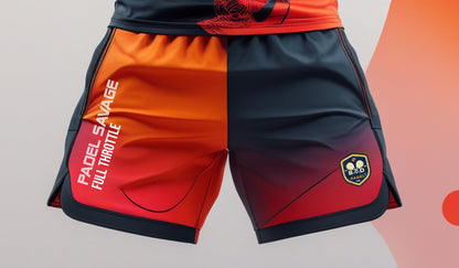 PADEL SAVAGE / FULL THROTTLE / SHORTS – Men's Padel Shorts, product view 2 by Bad Padel Co