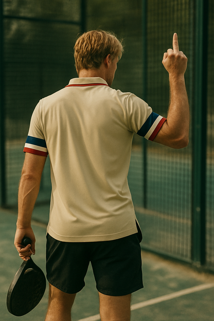PADEL BAD BOY - STYLE APPROVED. BEHAVIOUR QUESTIONABLE / Polo Shirt – Men's Padel Polo Shirt, product view 3 by Bad Padel Co