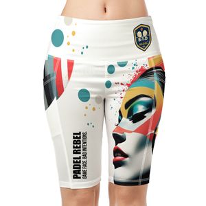 Women's Padel Shorts — Game Face, Bad Intentions (Off-White) | Bad Padel Co
