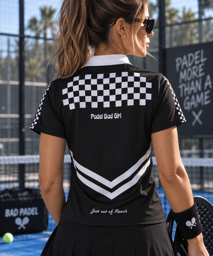 women's padel zipper top back